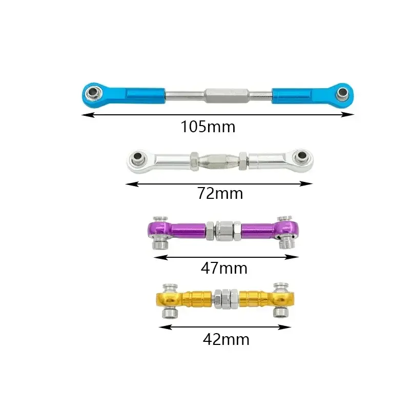 CNC Machined Aluminium Alloy Steering Rod RC Linkage Servo Rod Replacement accessory for HSP 94111 / 94188 RC Car upgrade