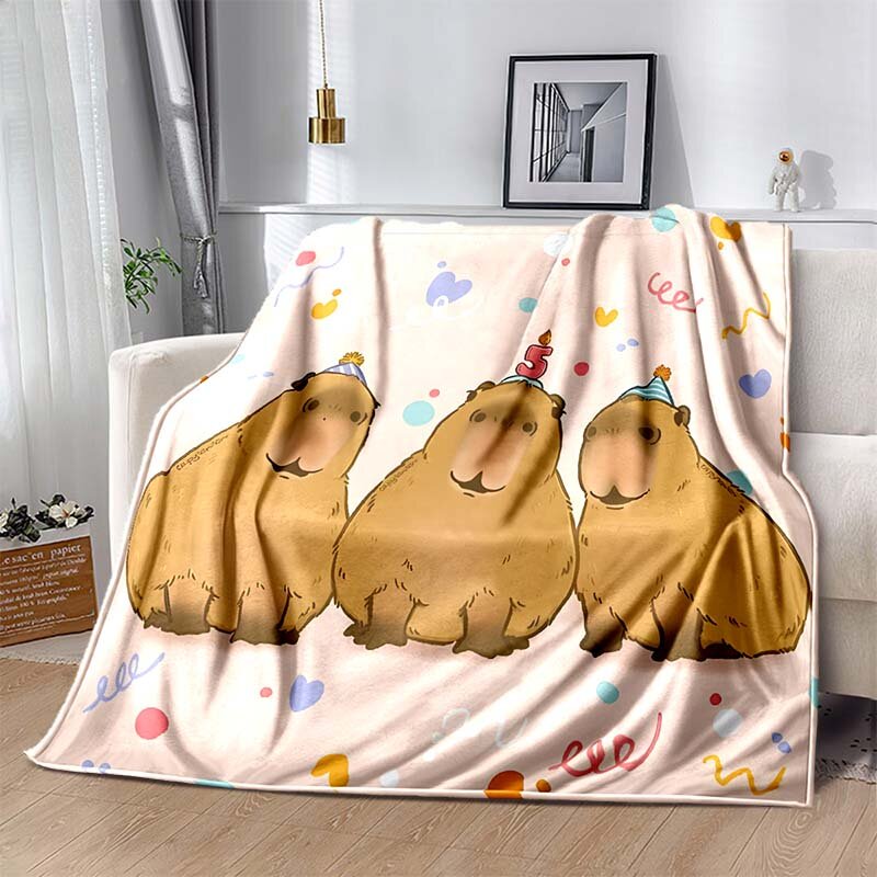 6 taglie Warm Soft MINISO capibara coperta personalizzata Fluffy bambini e adulti divano copriletto in peluche coperta per divano letto regalo