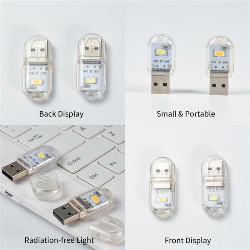 미니 휴대용 LED USB 조명, 독서용 야간 조명, 따뜻한 흰색, 5V 전원 3000K-7000K, PC 노트북 모바일 전원, 2-24LED