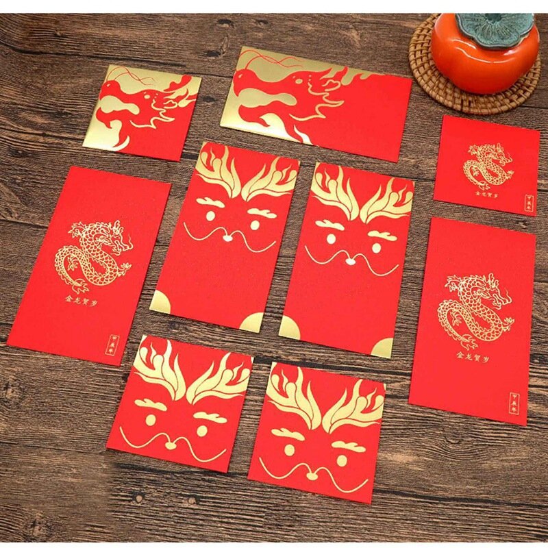 60 Pcs Chinese New Year Red Envelopes Spring Festival Lucky Money Packets For Year Of The Dragon 2024