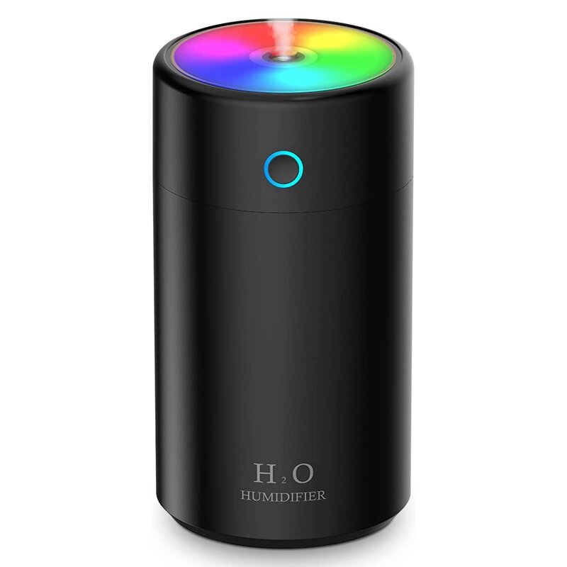 Mini humidificateur d'air USB avec veilleuse colorée, mise hors tension automatique, maison, voiture, chambre, bureau, 400ml