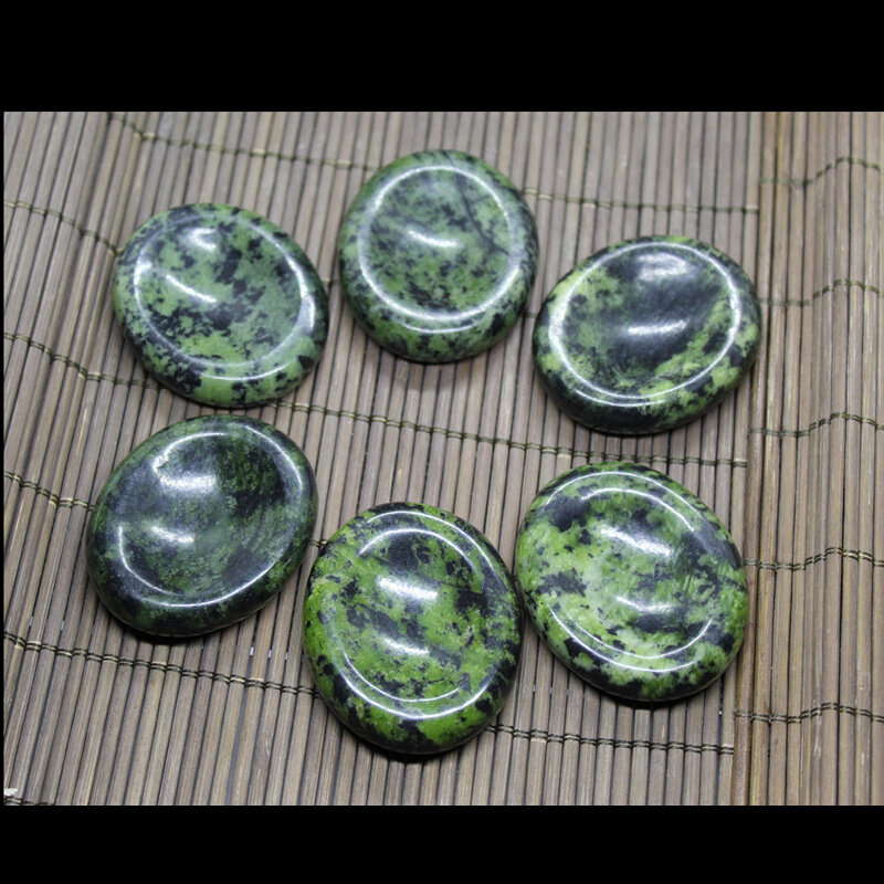 Tibetan Jade Medicine King Stone Masker Mata Serpentin Jade Beauty Dark Green Jade Masker Mata Pijat Magnet