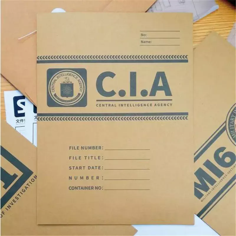 Agente Portfolio cartella File archivi Cosplay FBI CIA Central Intelligence MI6 British Army Movie Film Prop Set