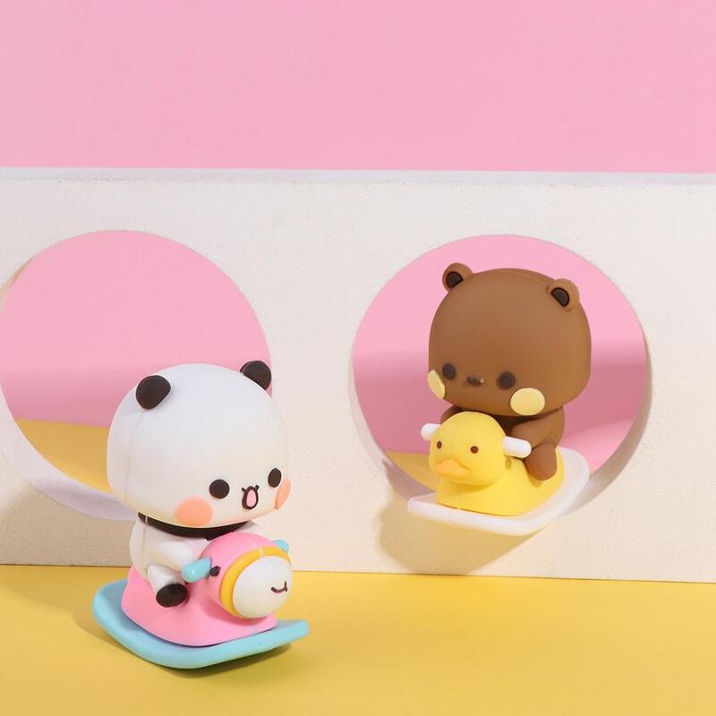 Bubu Dudu 팬더 곰 피규어 장난감, 수집용 귀여운 액션 카와이 곰 장난감 인형 장식, 홈 데록 생일 크리스마스 선물