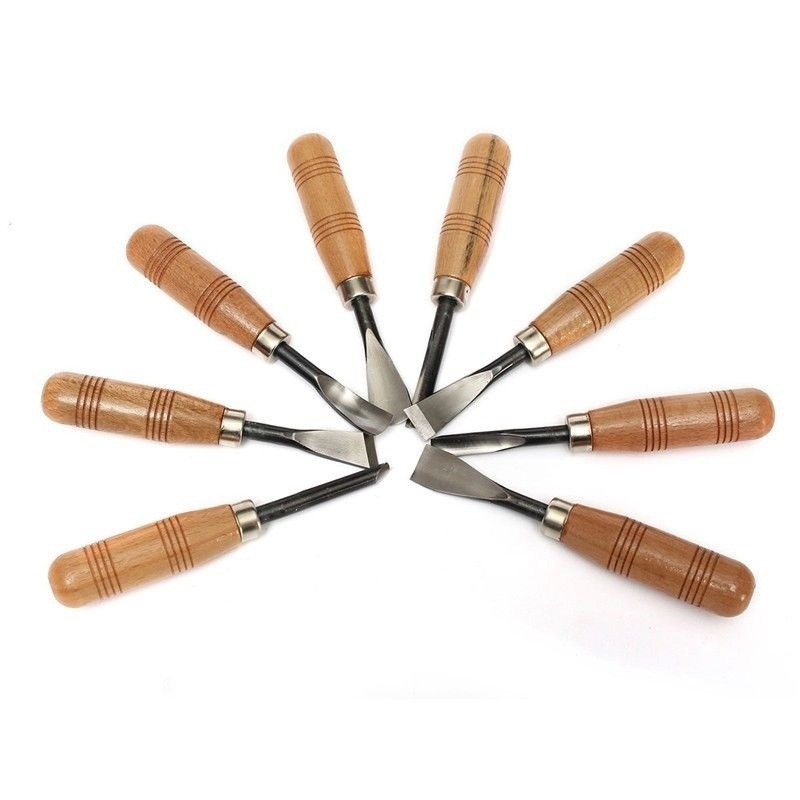 8Pcs and 6Pcs Woodpecker Dry Hand Wood Carving Tools, Professional Woodworking Graver Chisel Kit Gouges Tools