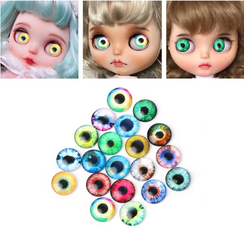 20 unidades olhos bonecas vidro DIY artesanato olhos animais acessórios joias 10/16/20mm