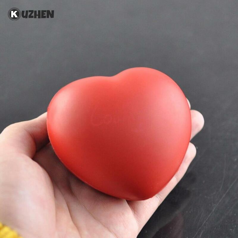 Heart Shaped Exercise Stress Relief Squeeze Elastic Rubber Soft Foam Ball Heart Shaped Stress Relief Ball
