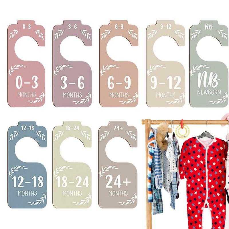 Closet Rack Dividers Wooden Baby Wardrobe Clothes Separators 8 Pcs Decorative Smooth Clothing Dividers For Children Girls Kids