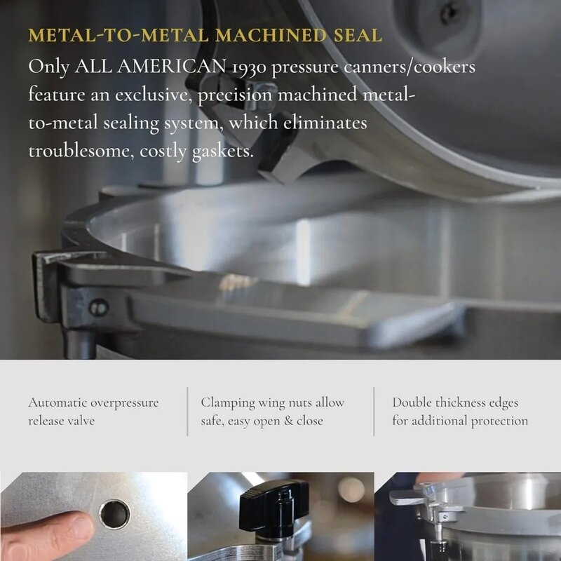 Alat masak tekanan New-21.5qt/kaleng (921) -sistem penyegelan logam ke logam eksklusif-cocok untuk Gas, listrik