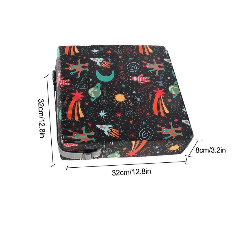 Booster Dining Chair Cushion Colorful Printed Harness Cushion PU Washable Dismountable Adjustable Safe Kid Baby Seat Highten Pad