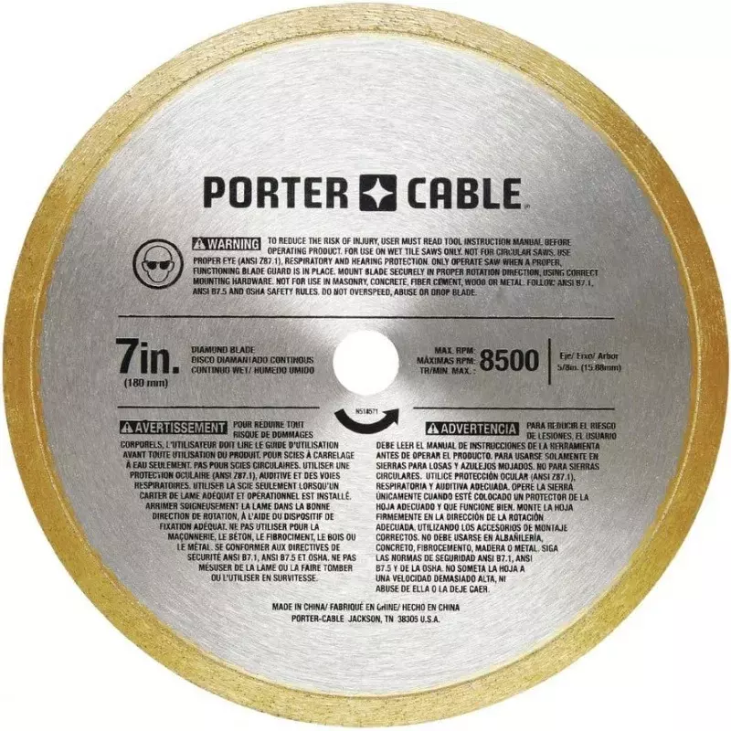 Tegelzaag Porter-Kabel, Natte Zaag Met 7 Inch Snijcapaciteit En Snijgeleider Aan Boord (Pce980)