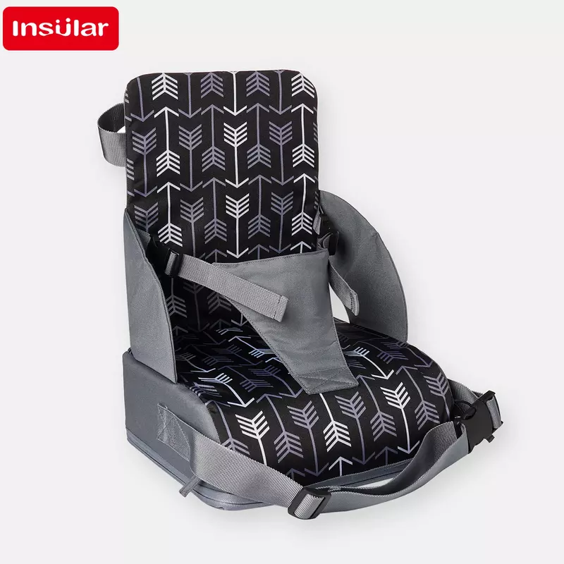 INSULAR kursi anak-anak, portabel dapat dilipat Anti slip bantal tinggi kursi makan bayi bantal tinggi perlengkapan perjalanan anak-anak