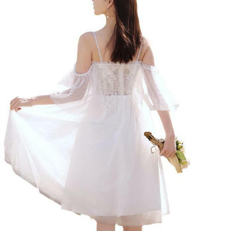 Vestidos de novia cortos con tirantes finos para dama de honor, vestido de fiesta de tul de encaje elegante, vestidos de novia simples