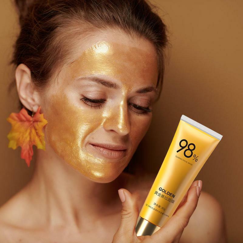 Máscara Peel-off Gold Foil, Máscara Facial Anti-Rugas, 98% Golden Mask, Máscara Facial para Limpa Profundamente, Cuidados com a pele, 80g