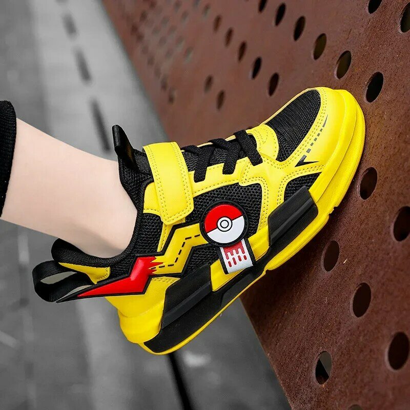 Пикачу Покемон детская мультяшная спортивная обувь модные аниме кроссовки для мальчиков и девочек Студенческая Повседневная обувь для бега дышащая легкая