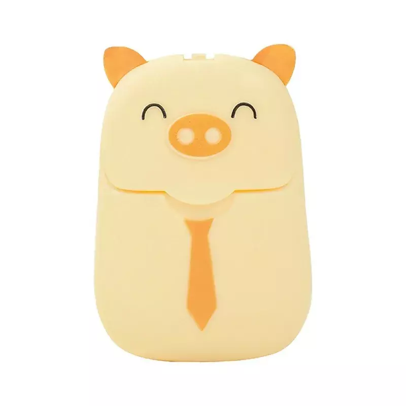 Lovely Cute Pig Portable Soap Paper Disposable Hands Washing Scenteds Soap Paper Soap Bathing Travel Hand Care Cleaning Supplies