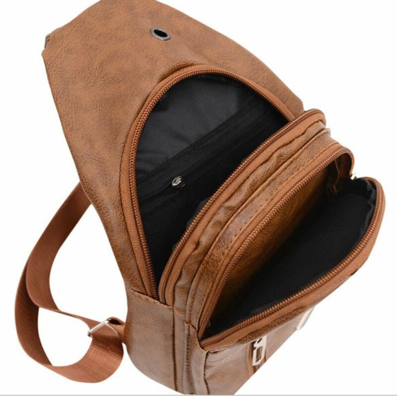PU Waist Bag New Multifunctional Purse Small Cloth Bag Multi-compartment Sports Chest Bag
