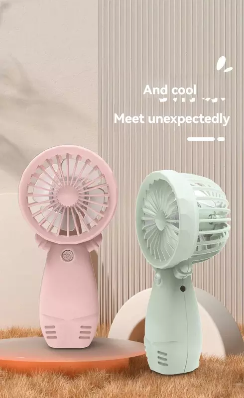 New Creative Handheld Small Fan Cute Design Silent with Long Battery Life Student Home Mini Portable USB Rechargeable Fan