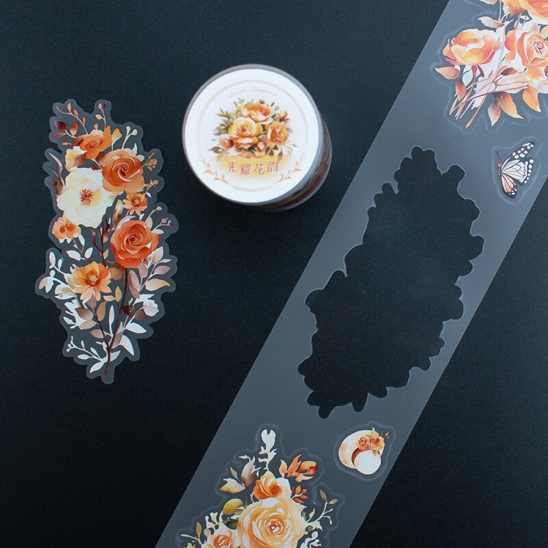 Ruban adhésif Washi transparent pour animaux de compagnie prédécoupé étanche, décoration personnalisée, poète, bisou découpé, imprimé personnalisé