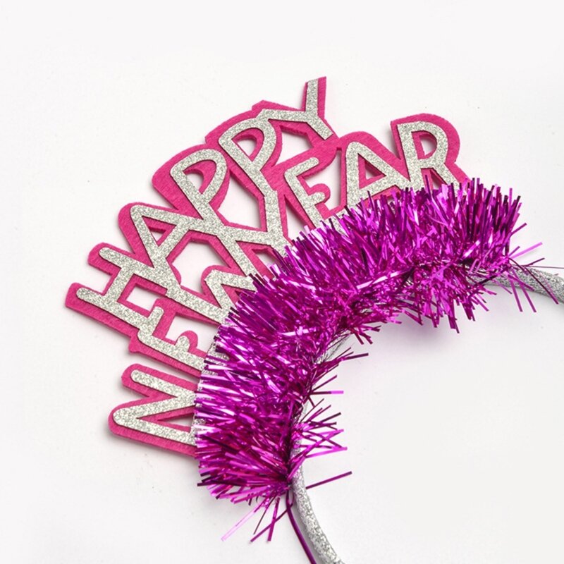 Unisex HAPPY NEW YEAR Headband Tahun Baru Hairband Make Up Shinning Hiasan Rambut Dropship