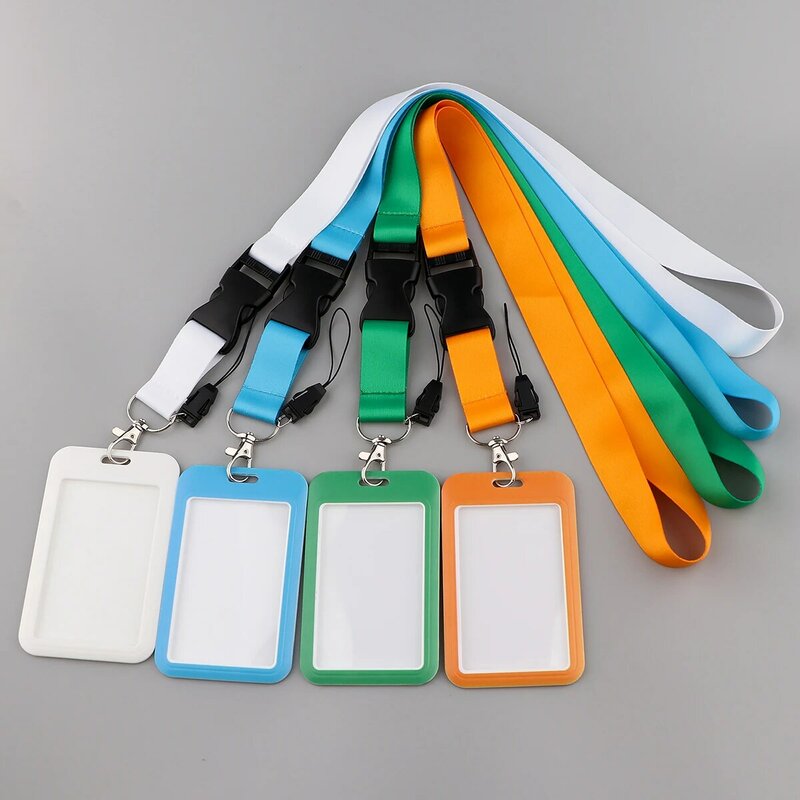 Candy สีคอสายคล้องคอสีขาว Lanyard สำหรับ USB ผู้ถือ ID Pass Card ชื่อ Badge ผู้ถือกล้องโทรศัพท์มือถือสายรัดโทรศัพท์