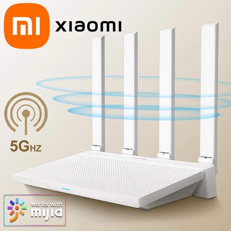 Xiaomi AX3000T Router 2024 GHz 5GHz 2.4GHz CPU 2x2 1.3 MHz WAN LAN LED koneksi NFC untuk game kantor rumah Mi 160