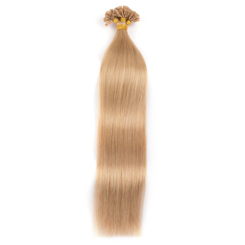 U Tip Hair Extensions Real Human Remy Hairpieces Natural Straight Keratin Capsules Pure Color Nails Pre-bonded Fusion Human Hair