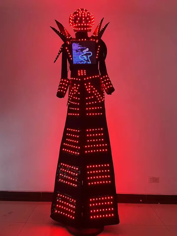 Kostium LED na szczudłach Walker Robot w pełnym kolorze jasności inteligentnych pikseli dla scena taneczna wydajności