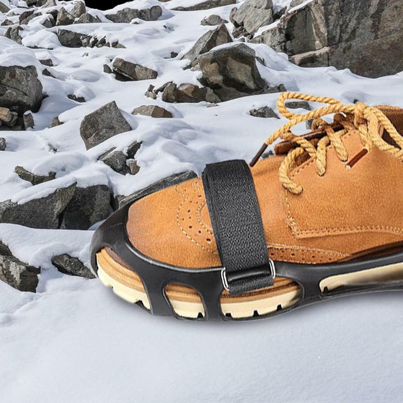 Correas de pinza de hielo para zapatos, 2 piezas, antideslizantes, para nieve, escalada, senderismo, accesorios desmontables