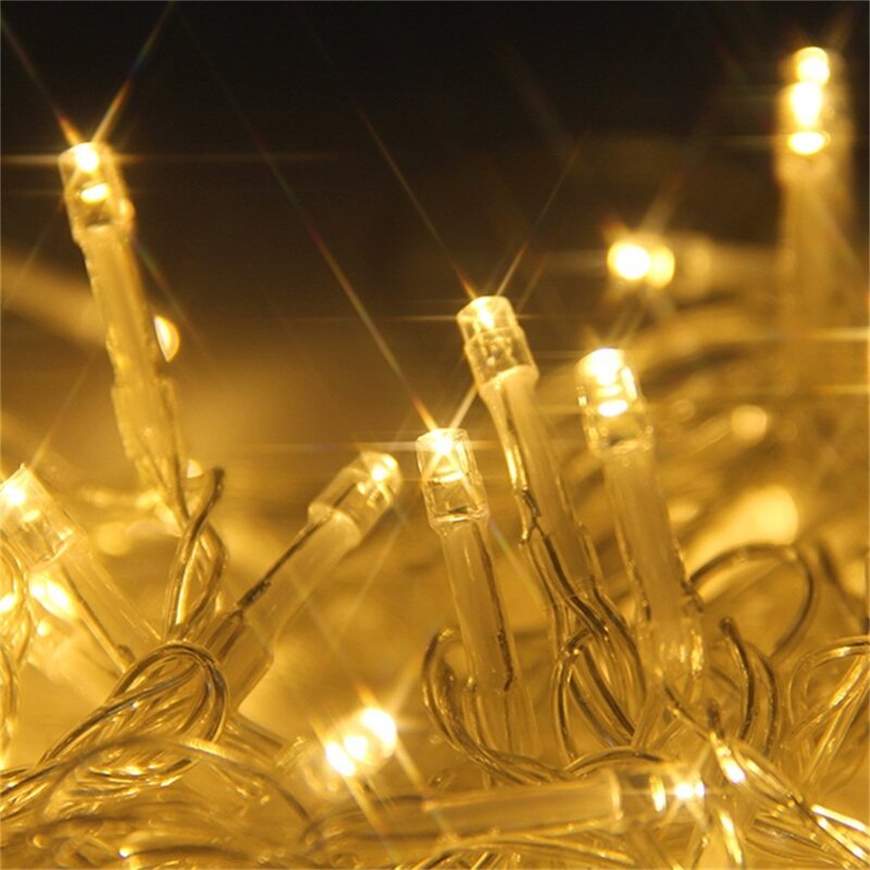 Branco quente LED String Luzes de fadas, 8 modos, festa, Natal, jardim, IP44, requintado, durável, lindo, 100, 300, 500