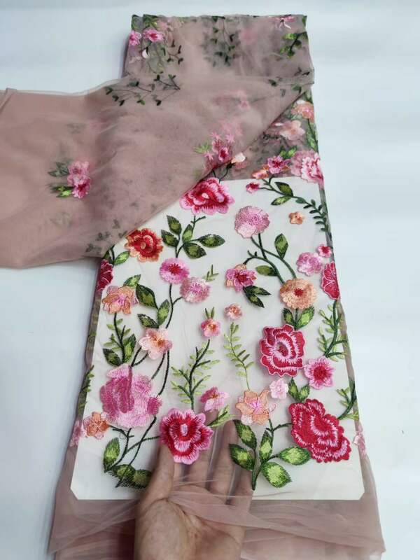 Afrykańska siatkowa koronkowa z tkaniny 2022 wysokiej jakości nigeryjski tiulowa koronka francuska koronkowa z kwiatem do sukni