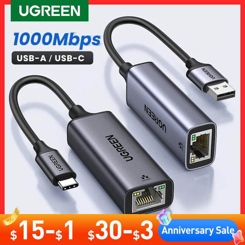 UGREEN USB Ethernet Adapter USB 3,0 Netzwerk Karte zu USB RJ45 Lan für PC Windows 10 Xiaomi Mi Box 3/S Nintend Schalter Ethernet USB