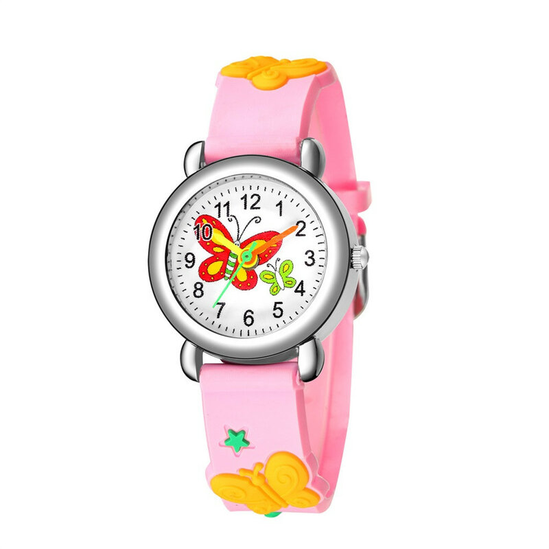 Relógio digital com padrão dos desenhos animados para meninas e meninos, quartzo, analógico, para crianças, presente
