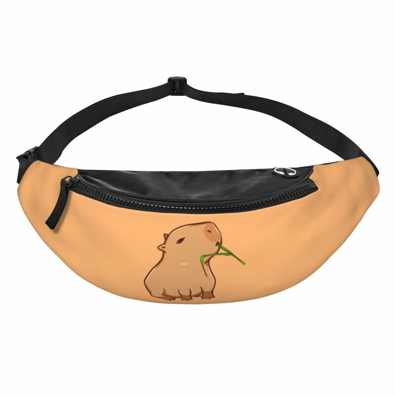 Cute Capybara Fanny Pack Men Women Custom Animal Lover Crossbody Waist Bag for Cycling Camping Phone Money Pouch