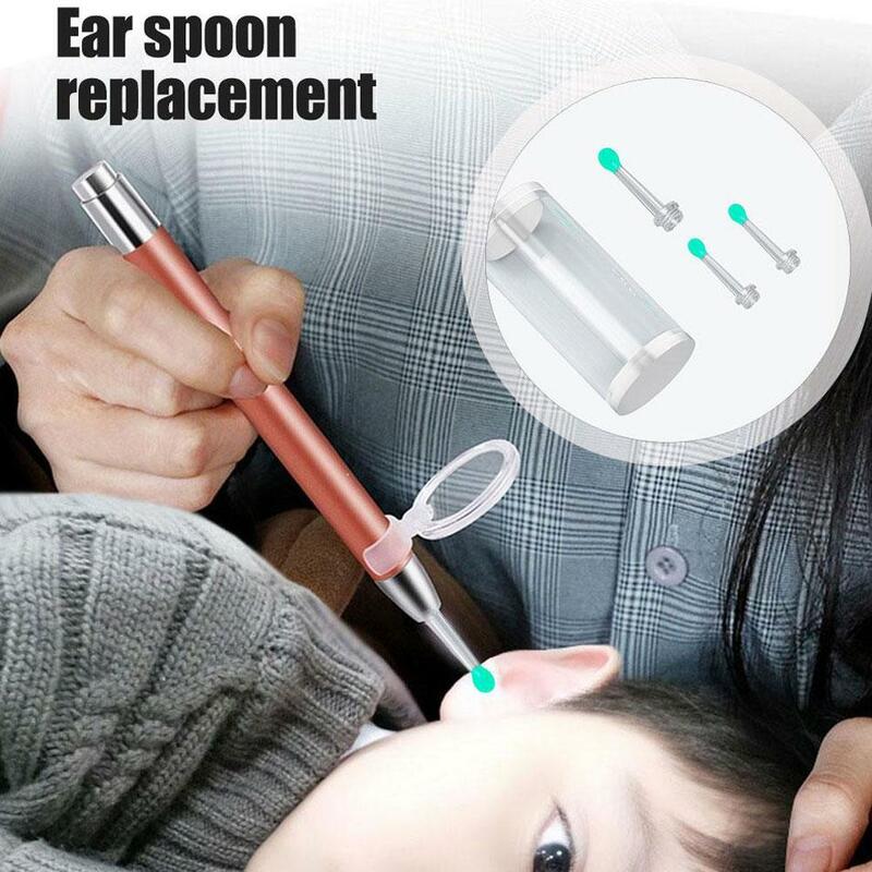 Repuesto de cuchara de oído para NE3, limpiador de oído Visual inteligente inalámbrico, otoscopio, eliminación de cámara de cera de oído, 3 piezas por juego