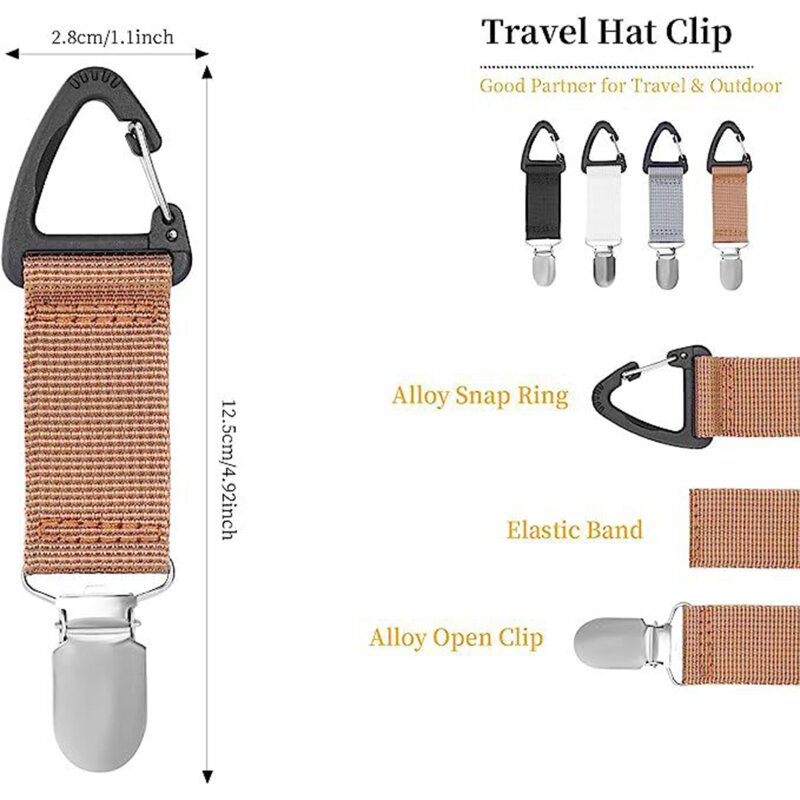 Clip de sombrero de paja de viaje al aire libre, organizador de guantes multiusos portátil, bolsa de compañero de sombrero