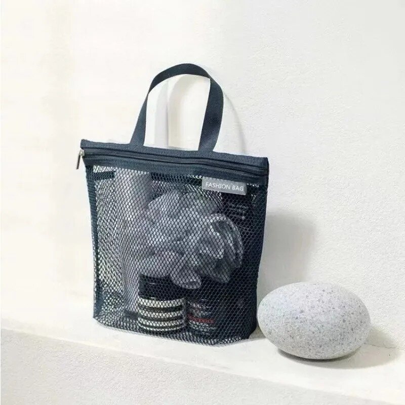 Mesh Makeup Toiletry Storage Bags Handbags Portable Travel Washing Body Shower Tools Organizer Hanging Cosmetic Organizer Pouch
