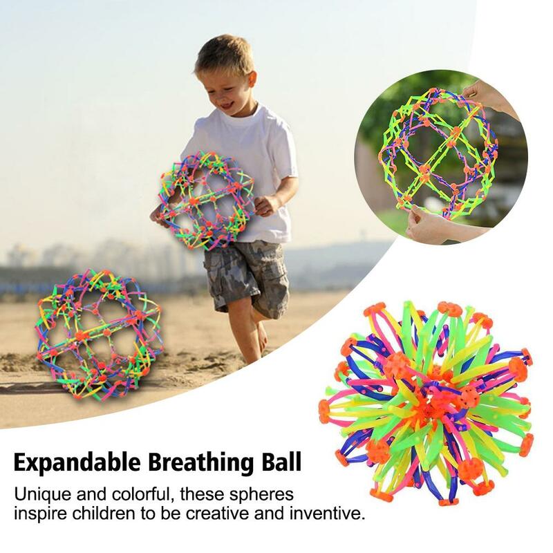 Bola teleskopik ajaib anak-anak, bola bunga peregangan luar ruangan, mainan bunga lempar, tendang interaktif orangtua-anak W6z5