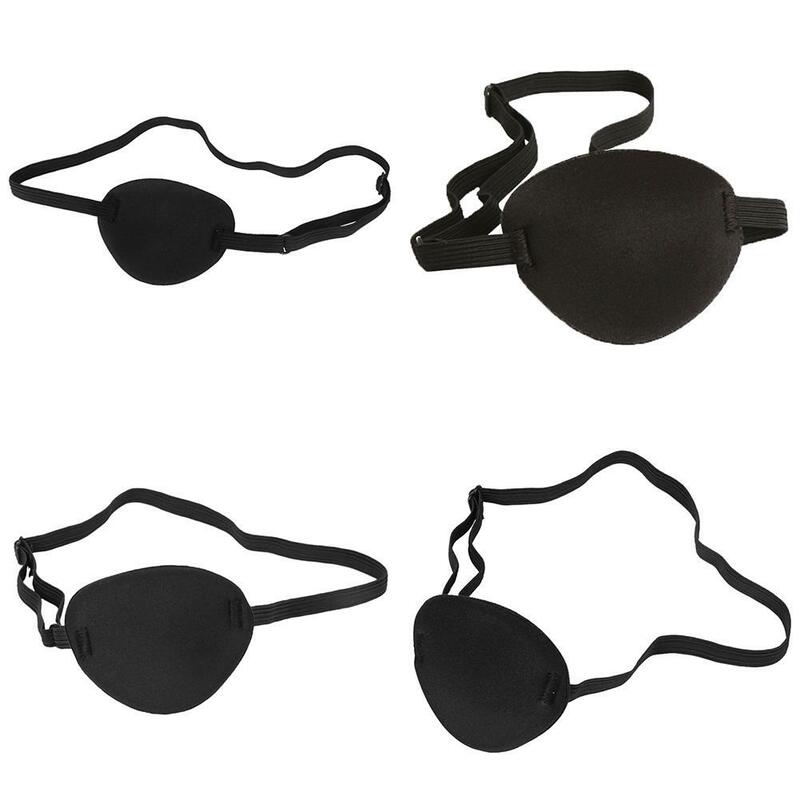 1pc Unisex Black Single Eye Patch Washable With Adjustable Patch Concave Patch Costume Pirate Medical Cosplay Eye Mask
