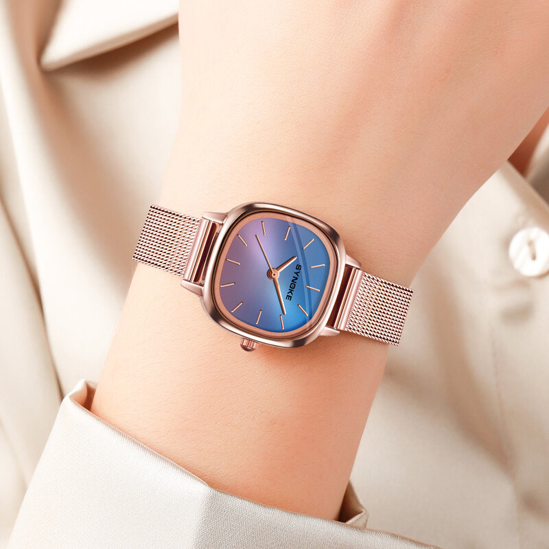Relógio de pulso feminino de quartzo leve, elegante, presente comercial, moda
