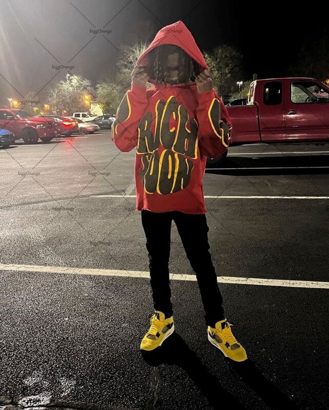 Свободный пуловер в американском стиле, уличный свитшот в стиле хип-хоп с надписью и принтом пламени, Повседневная Толстовка в стиле Харадзюку для мужчин и женщин, Y2K