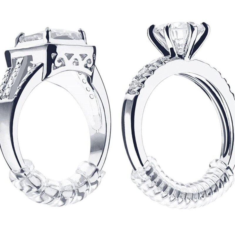 Protector reductor de tamaño de anillo Invisible para hacer joyas, ajustador de anillo suelto, transparente, 16 unids/set, H8WF