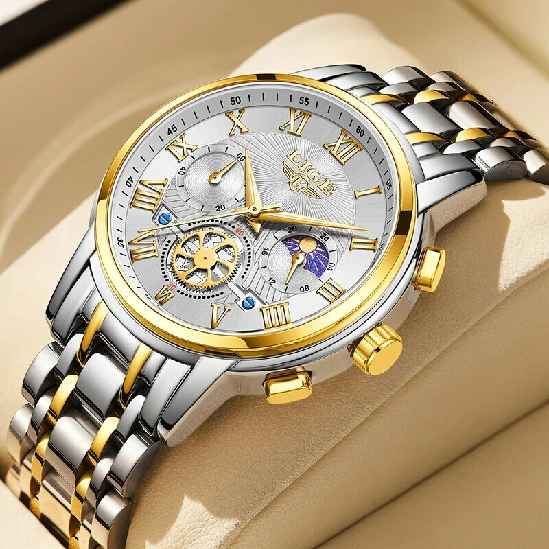 New LIGE Luxury Business Man Wristwatch Waterproof Luminous Men Watch For Men Quartz Clock Stainless Steel  Men's Watches reloj