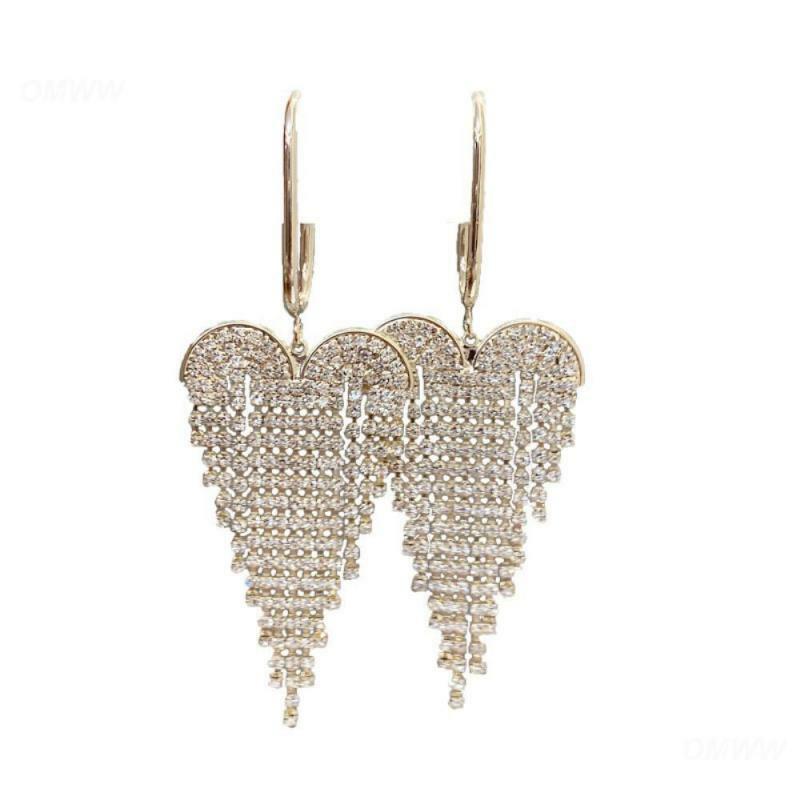 Long Tassel Earrings Classic Shiny For Women Hanging Dangle Earring Party Gifts Temperament Jewelry New Luxury Korean Earrings
