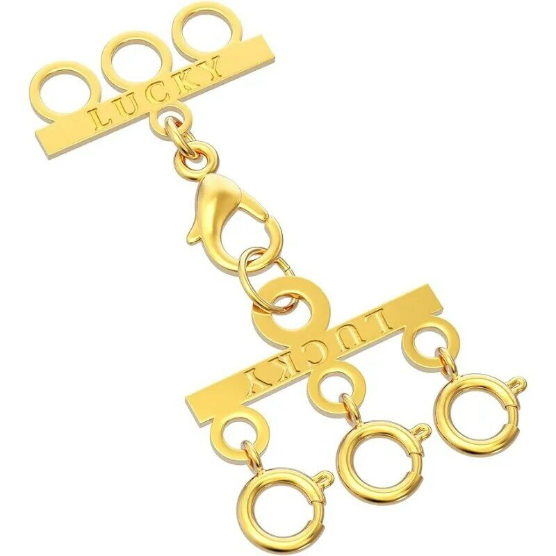 Cierres de varias hebras dorados y plateados, conectores de collar para múltiples collares, cierres separadores