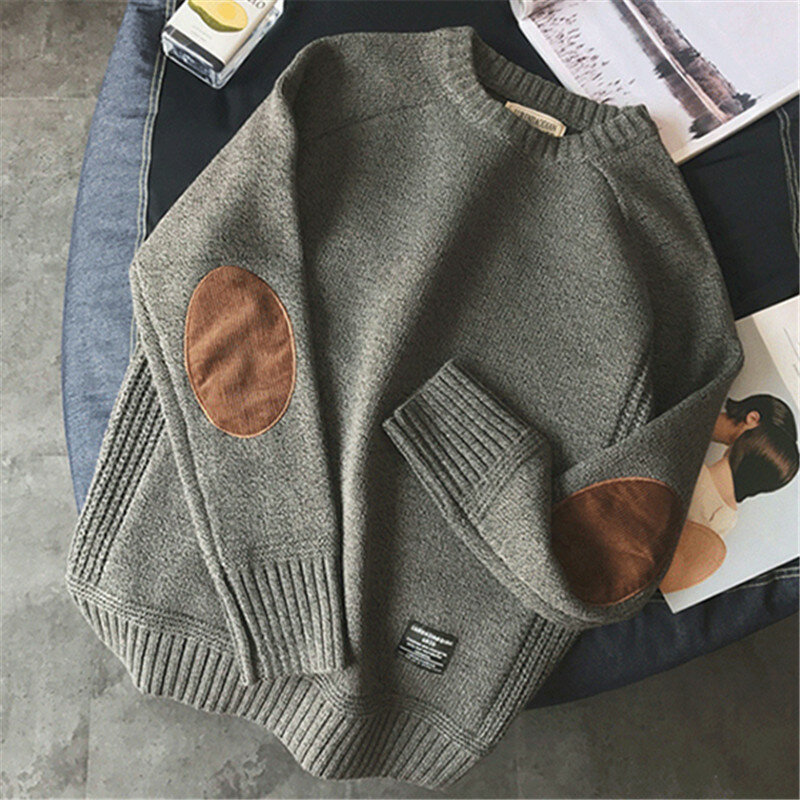 New Men Pullover Sweater Fashion Patch Designs Knitted Sweater Men Harajuku Streetwear O Neck Causal Pullovers Mens Plus Size