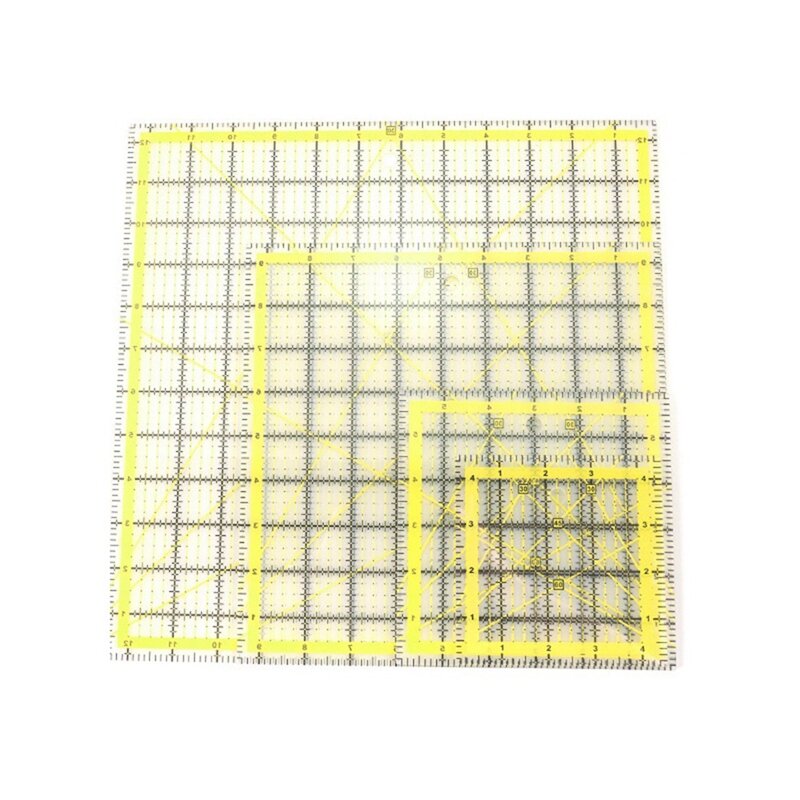 4 szt. Wielofunkcyjny akrylowy zestaw narzędzi patchworkowa linijka kwadratowa linijka do cięcia laserowego linijka miernicza pikowana