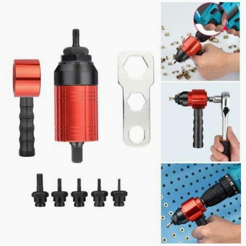 M3~M8 Electric Rivet Gun Rivet Nut Drill Bit Adapter Insert Nut Riveting Tool For Electric Drill/hand Wrench