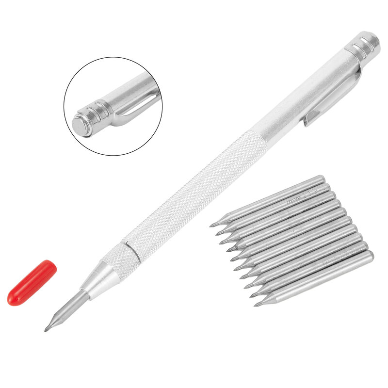 Ceramic Glass Diamond Line Pen Can Replace The Pen Refill 11PCS Tungsten Carbide Pen Tip Engraving Pen Tip 10 Pen Refill