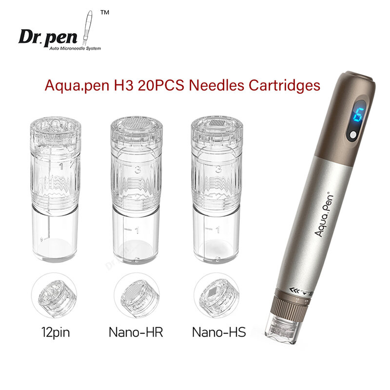 20 Stuks Dr. Pen H3 Naalden Cartridges Hydra Pen H3 3Ml Micronaaldling Pen H3 Vervangende Naalden Automatische Verstelbare Vloeistofuitvoer